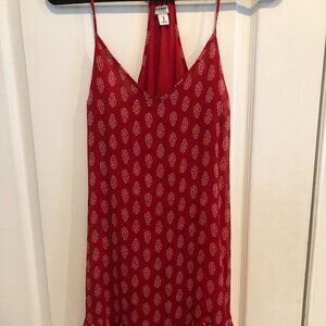 Old Navy Red w/White Print Racer-Back Spaghetti Strap Dress